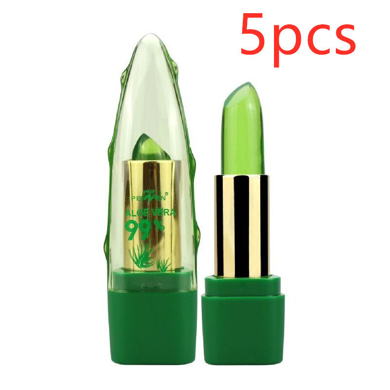 Aloe Vera Gel Color Changing Lipstick Gloss  Moisturizer Anti-drying Desalination Fine-grain Lip Blam Care - Rabies 