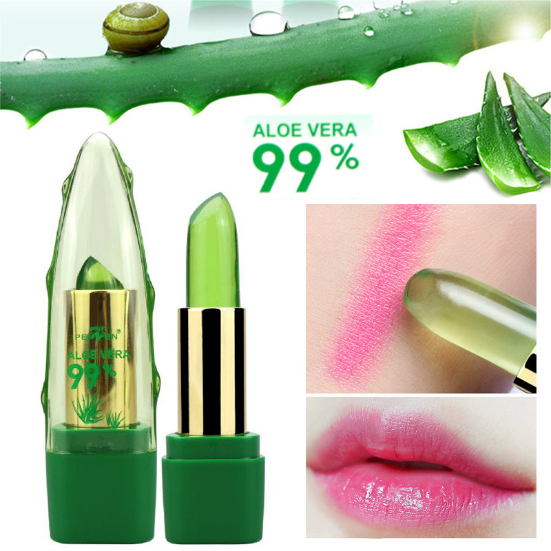 Aloe Vera Gel Color Changing Lipstick Gloss  Moisturizer Anti-drying Desalination Fine-grain Lip Blam Care - Rabies 