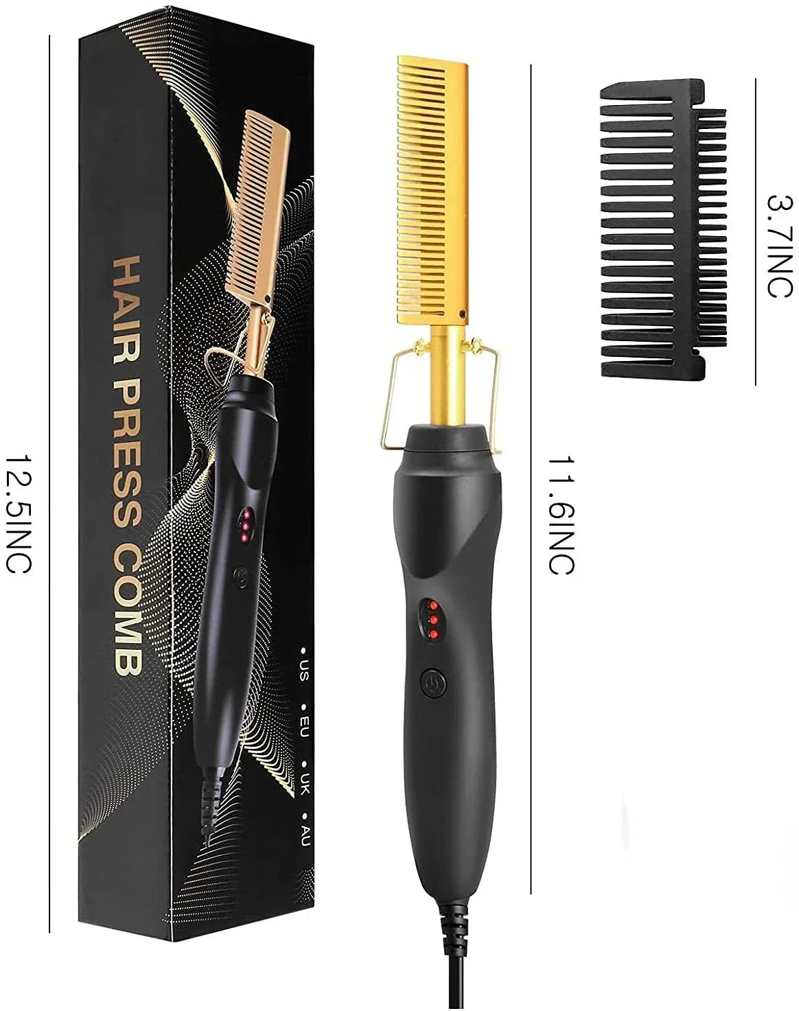 2-in-1 Electric Hair Straightener & Curler Brush